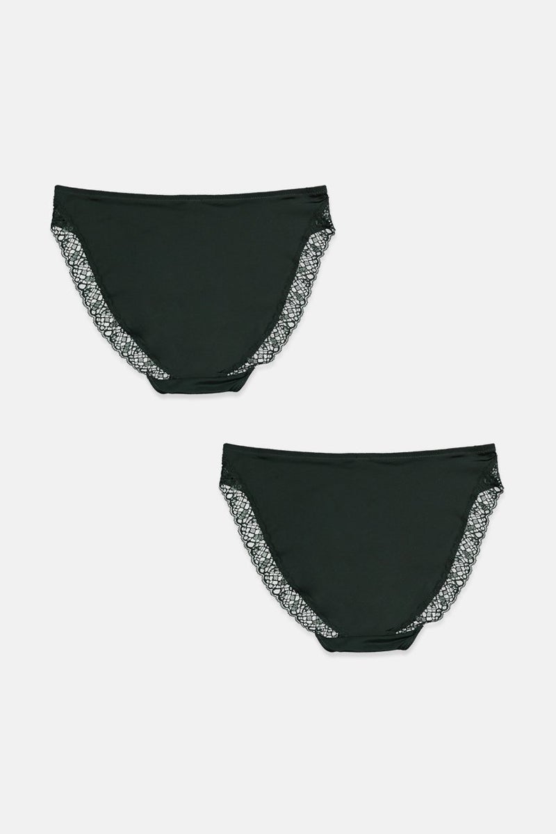 Tchibo Women 2 Piece Jazz Cut Briefs, Dark Green - Image 2