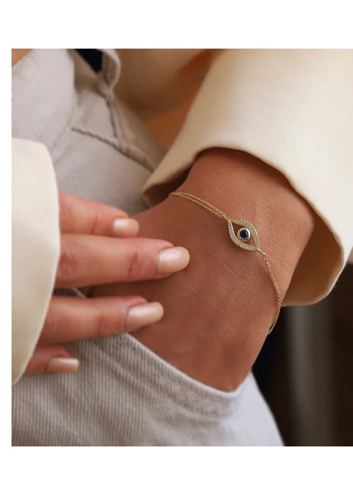 Artsy Silver - Evil Eye Enamel Bracelet - Silver - Image 1