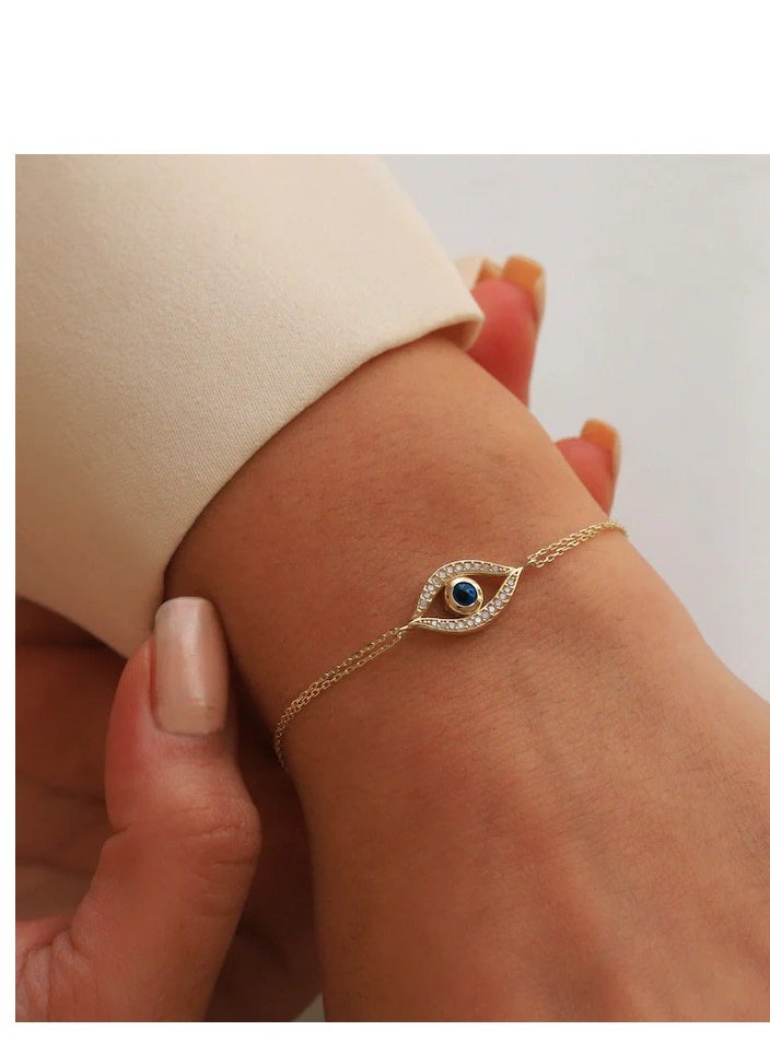 Artsy Silver - Evil Eye Enamel Bracelet - Silver - Image 1