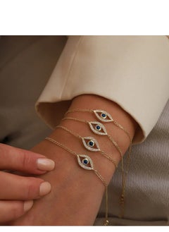 Evil Eye Enamel Bracelet - Silver