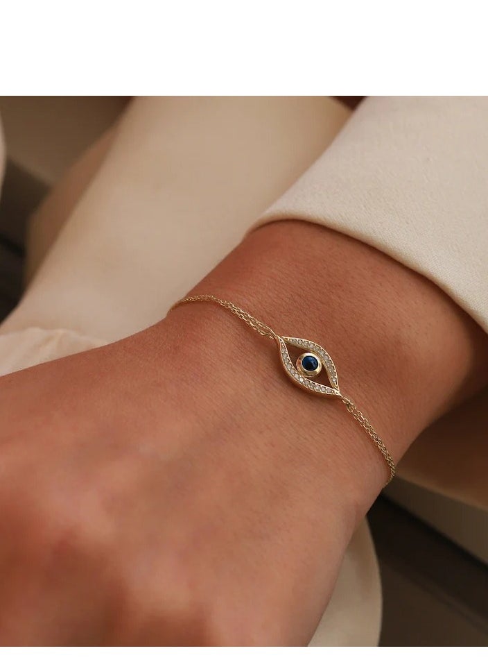 Artsy Silver - Evil Eye Enamel Bracelet - Silver - Image 1
