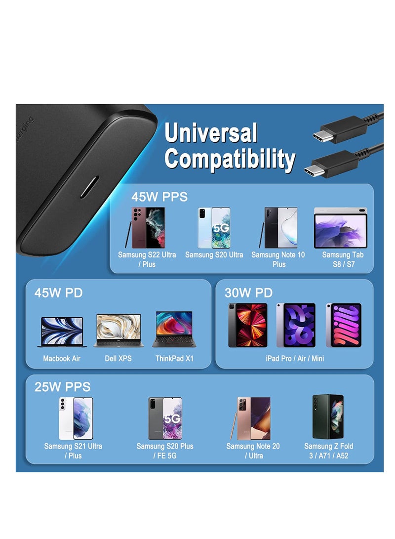 General 45W USB C Super Fast Charger  UK Plug for Samsung Galaxy S24 Ultra/S23+/S22/S22 Ultra/S21+/S21/S20/Note20/Note10/S10/A16/A15/A14/A13/A36/A35/A34/A33/A32/A73/A72/A71/A70/A56/A55/A54/A53/A52/A51,Galax  - Image 3