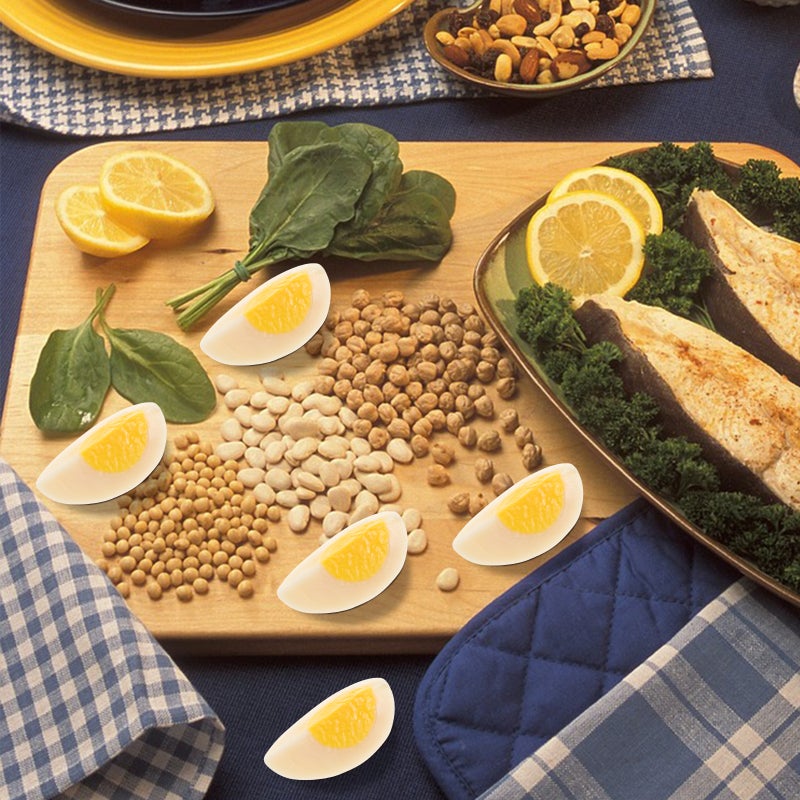 🍳 مجموعة ألعاب تقليد بيض مسلوق مزيف لتزيين المطبخ وطاولة الطعام - Image 2