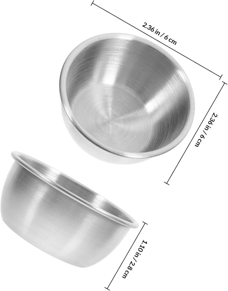 ABOOFAN 6pcs 50ml Stainless Steel Sauce Containers Condiment Cups for Ketchup and Soy Sauce Small Food Seasoning Bowls Sturdy Dining Serveware for Home and Restaurant - Image 2