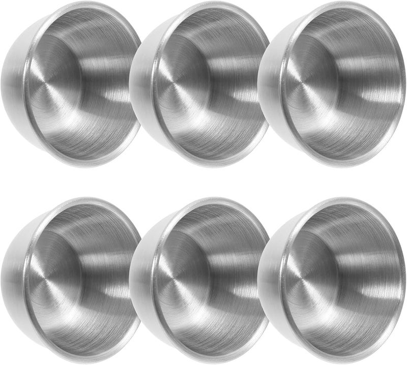 ABOOFAN 6pcs 50ml Stainless Steel Sauce Containers Condiment Cups for Ketchup and Soy Sauce Small Food Seasoning Bowls Sturdy Dining Serveware for Home and Restaurant - Image 1