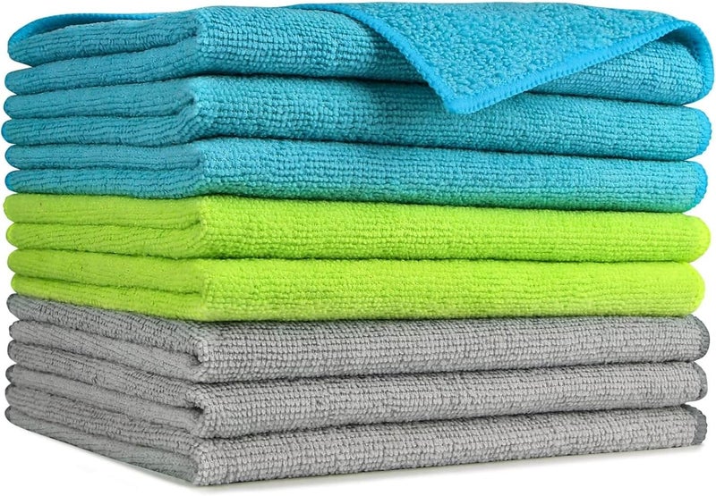 AIDEA Microfiber Cleaning Cloths - 8 Pack, Soft Absorbent Lint Free Towels for Cars, House, Kitchen, and Windows (12in x 16in) - Image 1
