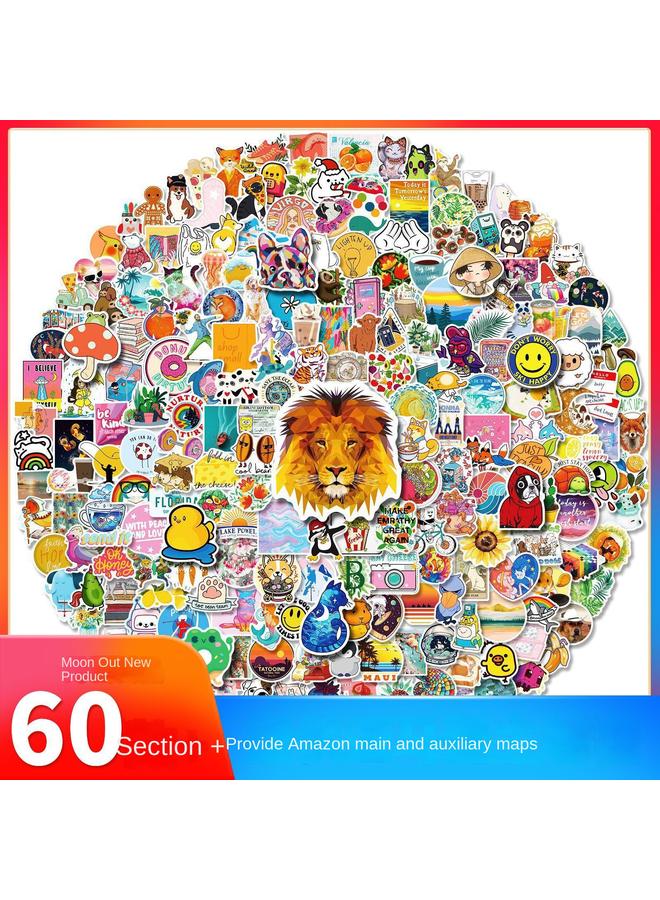 Bluejw 300 Small Fresh Ins Style Cute Stickers Mobile Phone Luggage Notebook Scooter Cup Refrigerator Stickers - Image 3