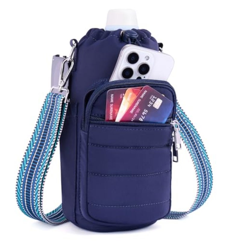 Water Bottle Bag 40 oz Crossbody Holder for Walking Hiking Insulated Carrier Purse with Adjustable Strap - Image 1
