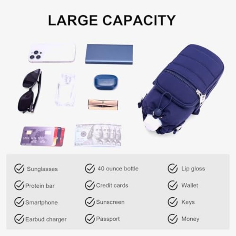 Water Bottle Bag 40 oz Crossbody Holder for Walking Hiking Insulated Carrier Purse with Adjustable Strap - Image 4