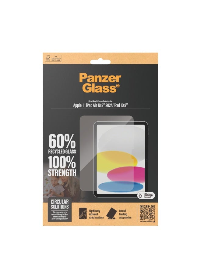 PanzerGlass واقي شاشة PanzerGlass لجهاز Apple iPad Air 11" M2 2024 / iPad 10.9" Gen10 | زجاج مقوى من الحافة إلى الحافة، حماية من السقوط والخدش، مقاوم للصدمات، مضاد لبصمات الأصابع، سهل التركيب - شفاف - Image 2