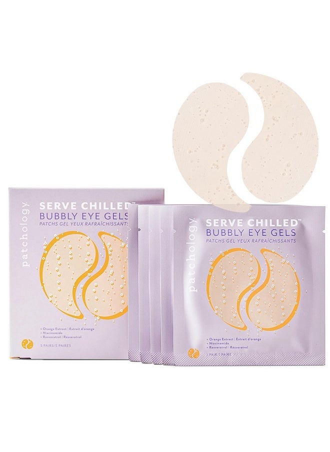 Patchology - Patchology Serve Chilled Bubbly Eye Gels with Niacinamide, Hydrating Under Eye Patches with Niacinamide and Vitamin C, Under Eye Gel Pads with Gel Technology, Facial Skin Care Products - 5 Pairs - Image 1