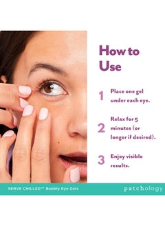 Patchology Patchology Serve Chilled Bubbly Eye Gels with Niacinamide, Hydrating Under Eye Patches with Niacinamide and Vitamin C, Under Eye Gel Pads with Gel Technology, Facial Skin Care Products - 5 Pairs  - Image 5