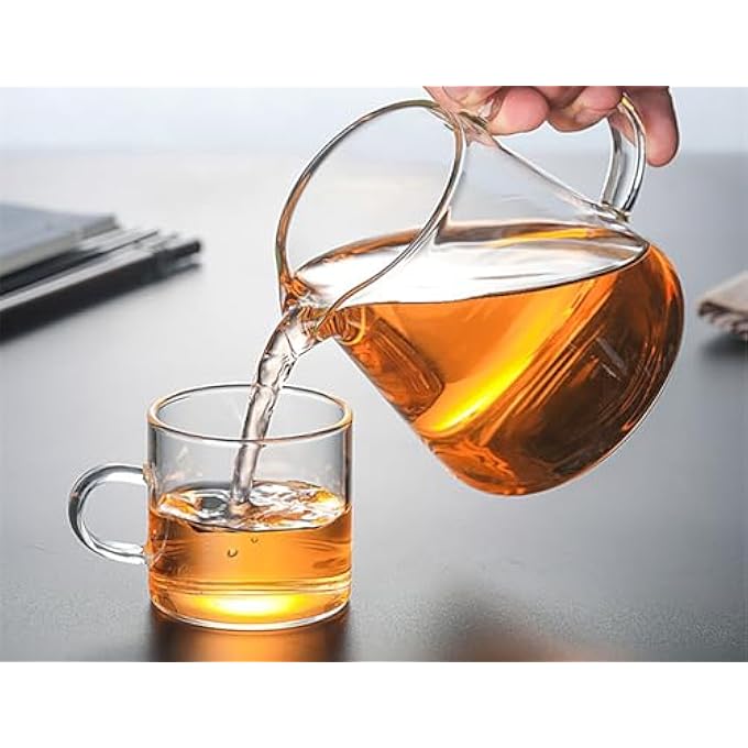 YY-ريشير موزع إبريق شاي زجاجي مقاوم للحرارة، غلاية شاي من زجاج البورسليكات العالي مع مصفاة من الفولاذ المقاوم للصدأ لأوراق الشاي السائبة وآمنة للاستخدام على الموقد بسعة 300 مل - Image 4