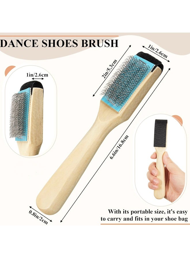 2 PCS Wooden Suede Dance Shoe Brush, Half‑Cover Wire Cleaner for Ballroom and Latin Dance Footwear - Image 2
