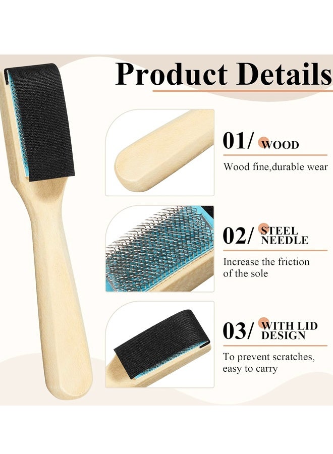 2 PCS Wooden Suede Dance Shoe Brush, Half‑Cover Wire Cleaner for Ballroom and Latin Dance Footwear - Image 3