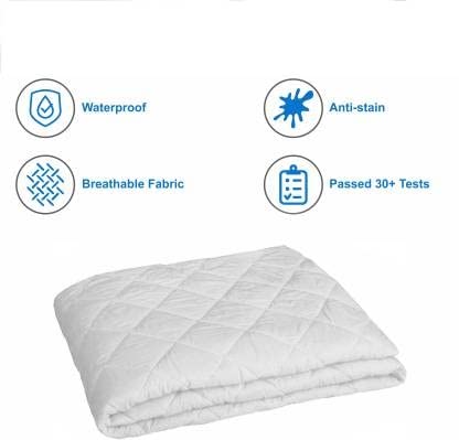 Rajasthan Crafts Premium King Size Double Bed Waterproof Mattress Protector Smooth Air Fabric Fits Up 10 Inch Deep Pocket Breathable Noiseless Cover and Washable (White, 72x78 Inch) - Image 4
