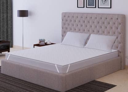 Rajasthan Crafts Premium King Size Double Bed Waterproof Mattress Protector Smooth Air Fabric Fits Up 10 Inch Deep Pocket Breathable Noiseless Cover and Washable (White, 72x78 Inch) - Image 1