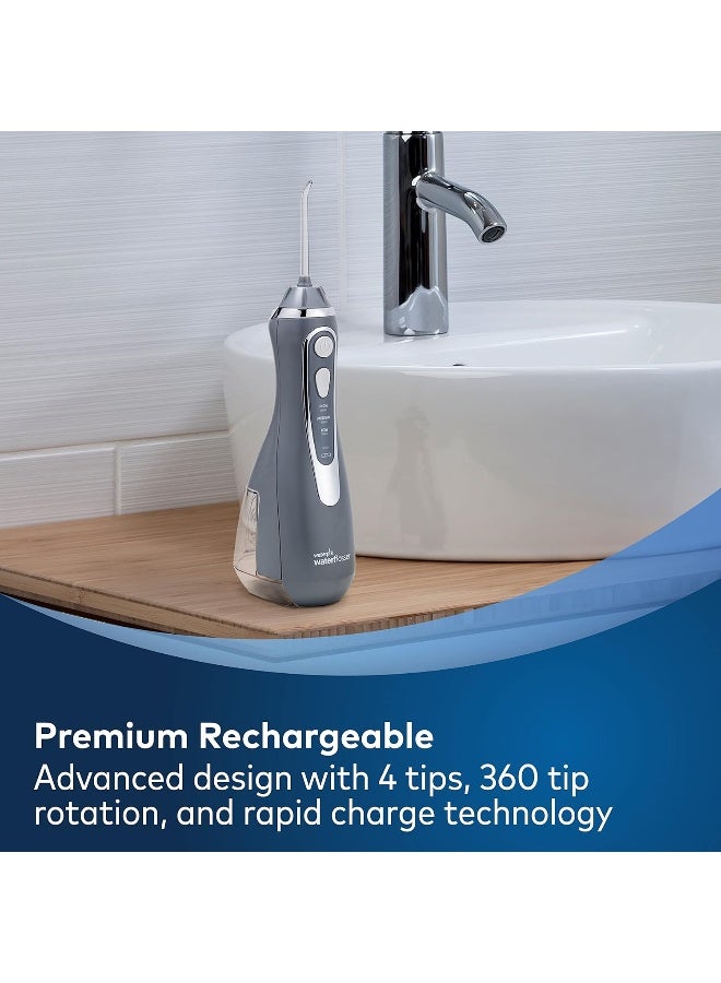 Waterpik Cordless Advanced Water Flosser For Teeth, Gums, Braces, Dental Care With Travel Bag and 4 Tips, ADA Accepted, Rechargeable, Portable, and Waterproof, Gray WP-587 - Image 3