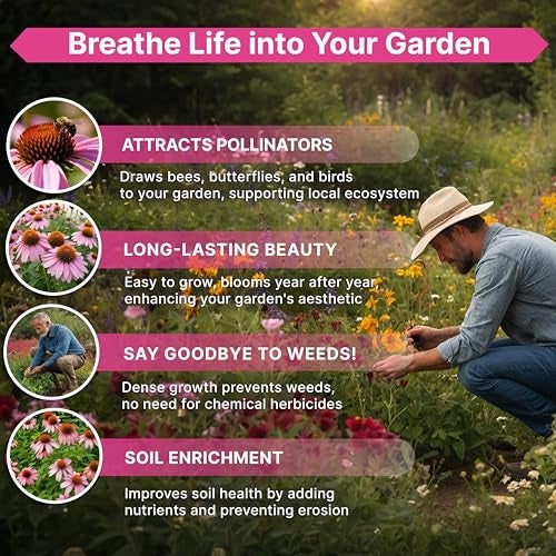 Organo Republic Echinacea Seeds Pack 1 oz - Over 9,300 Non-GMO Heirloom Echinacea Seeds for Planting, Perennial Flowers in Individual Packet, Coneflower for Planting Indoor & Outdoor Garden - Image 5
