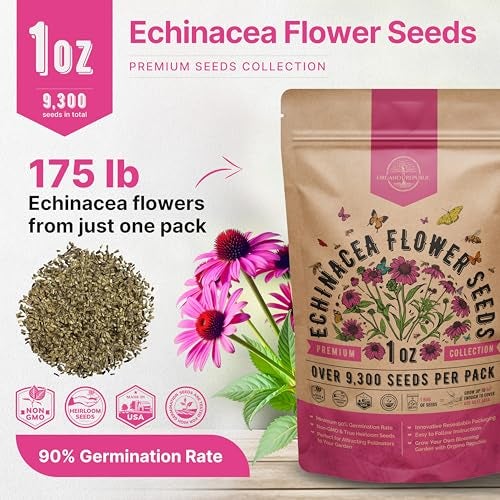 Organo Republic Echinacea Seeds Pack 1 oz - Over 9,300 Non-GMO Heirloom Echinacea Seeds for Planting, Perennial Flowers in Individual Packet, Coneflower for Planting Indoor & Outdoor Garden - Image 3