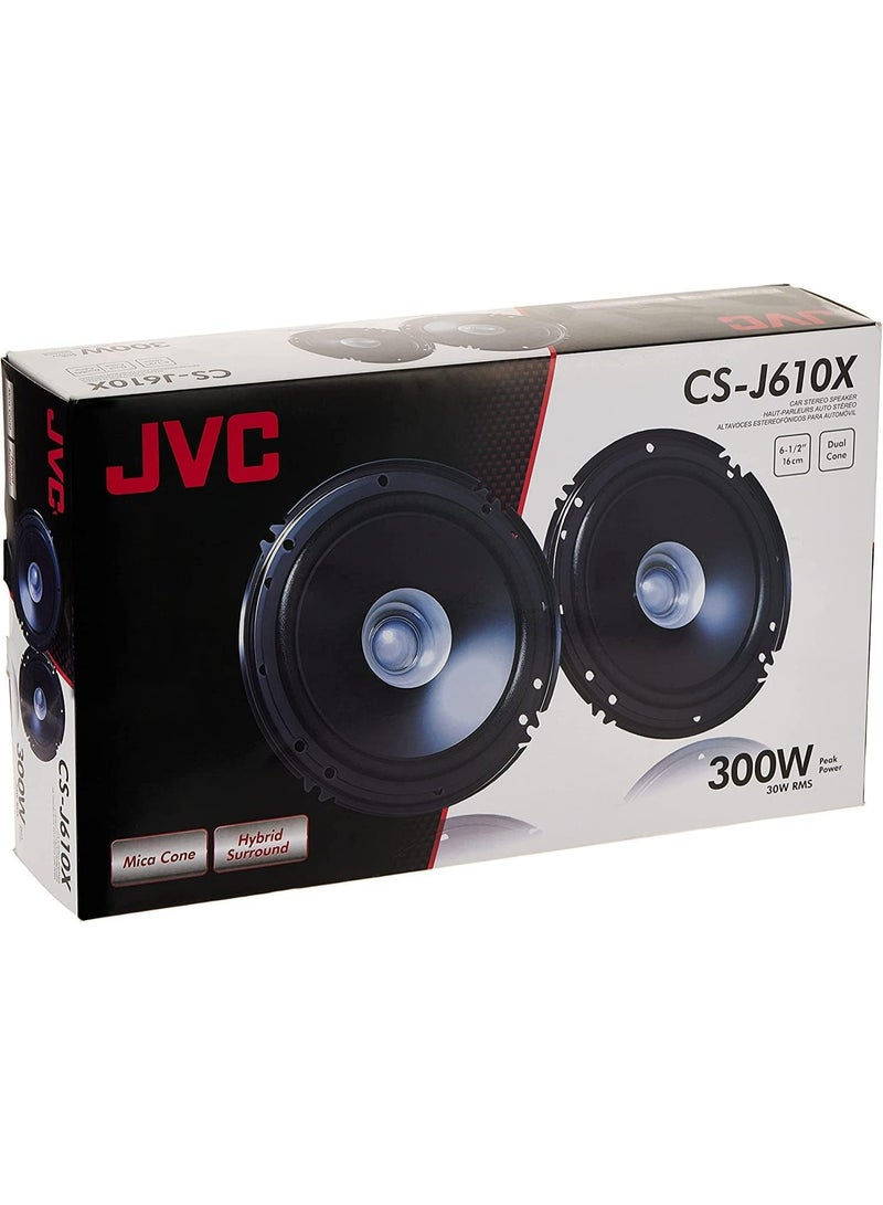 جي في سي نظام مكبر صوت JVC Cs-J610X ثنائي المخروط، 300 واط، مقاس 6.5 بوصة - Image 4