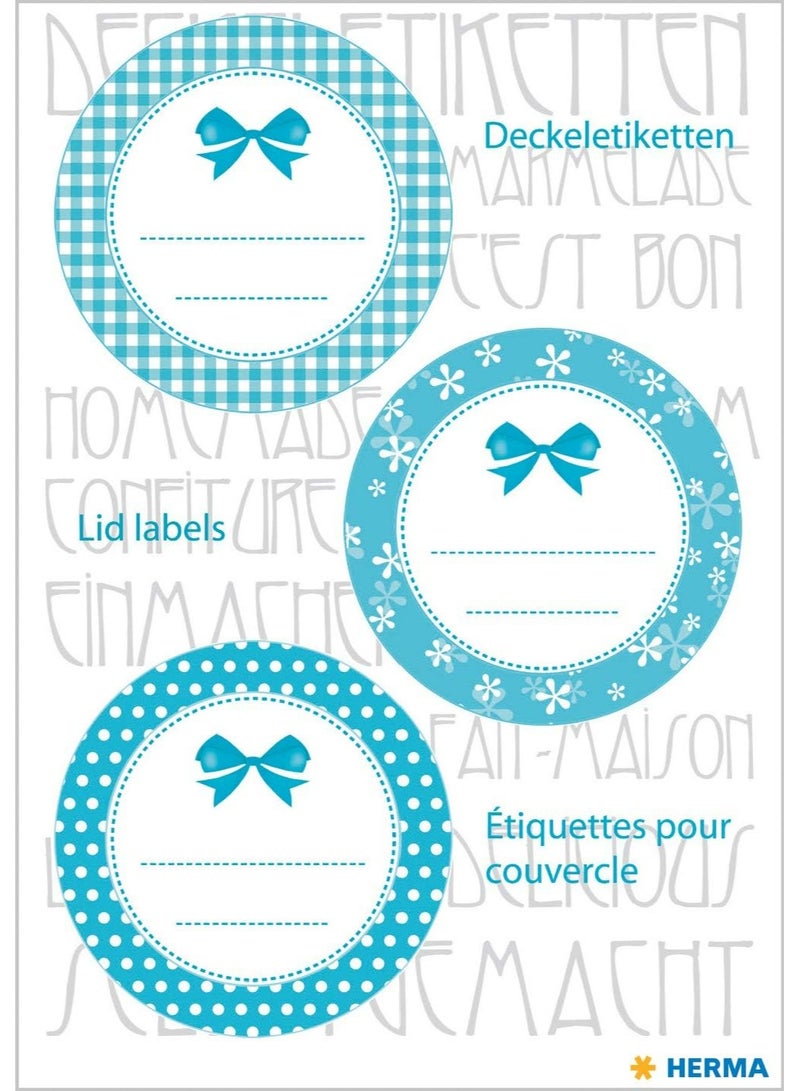 Herma 15055 Self-Adhesive Round Jar and Container Labels, Blue - 9-Piece Set - Image 2