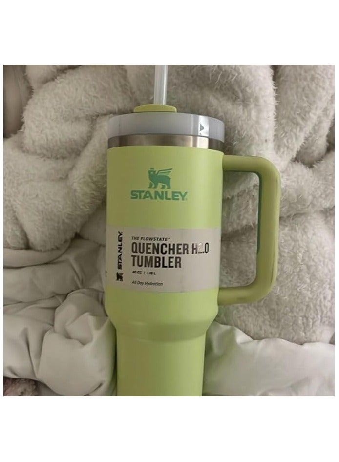 ستانلي كوب كوينشر H2.0 فلوستيت معزول بتفريغ الهواء من الفولاذ المقاوم للصدأ مع غطاء وشفاطة للمياه أو الشاي المثلج أو القهوة وعصير السموذي وأكثر من ذلك من ستانلي، ليموني فاقع، 1.18 لتر - Image 3