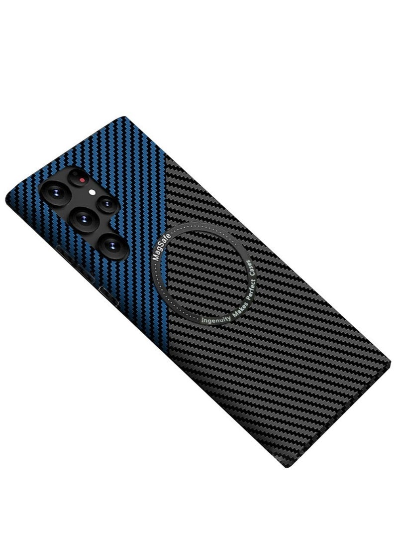 TEAM LUXURY Carbon Fiber Case Cover for Samsung S23 Ultra 5G, Compatible with Ma-g-safe - Texture Ultra Thin Fashion Ultra Touch Feel Minimalist Anti-Scratch Anti-Shock Case for S23 Ultra - Image 1