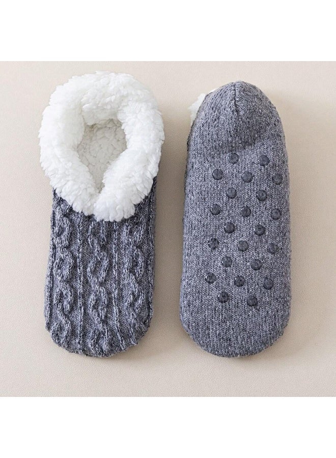 Winter Knitted Slipper Socks with Fleece Lining – Soft & Anti-Slip - Image 1