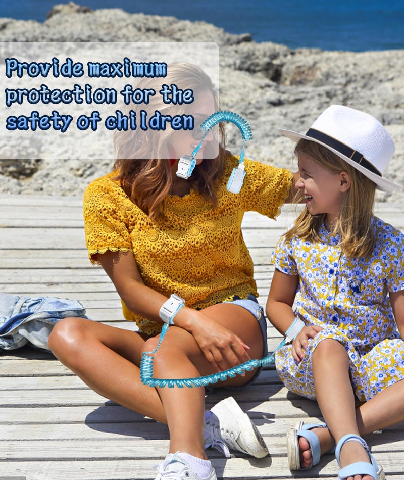 SonaBhu Anti-Lost Wrist Band for Kids, Adjustable 2.5M Toddler Leash wit Anti Lost Safety Harness for Kids with Induction Lock Night Reflective Wire Rope Elastic Kids Safety Strap for Travel, Blue - Image 5