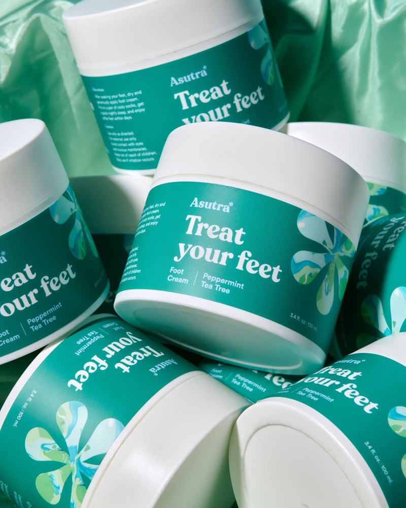 ASUTRA Treat your Feet Foot Cream, 3.4 oz - Rich Lotion with Shea Butter for Dry, Cracked Feet, Peppermint & Tea Tree Essential Oils - Image 4
