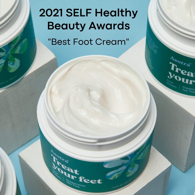 ASUTRA Treat your Feet Foot Cream, 3.4 oz - Rich Lotion with Shea Butter for Dry, Cracked Feet, Peppermint & Tea Tree Essential Oils - Image 5