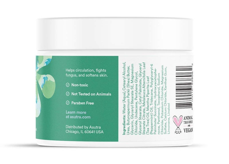 ASUTRA Treat your Feet Foot Cream, 3.4 oz - Rich Lotion with Shea Butter for Dry, Cracked Feet, Peppermint & Tea Tree Essential Oils - Image 3