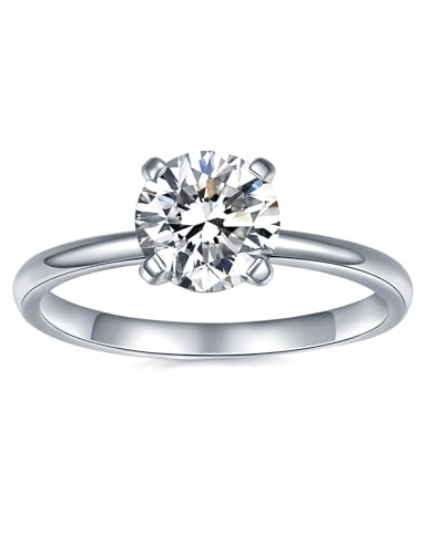 IMOLOVE Moissanite Solitaire Engagement Ring for Women, Women's Engagement Rings Moissanite Promise Rings 1.5CT D Color VVS1 Clarity Wedding band 925 Sterling Silver with 18K Gold Plated-70-1.5CT - Image 1