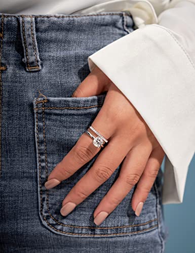IMOLOVE Moissanite Solitaire Engagement Ring for Women, Women's Engagement Rings Moissanite Promise Rings 1.5CT D Color VVS1 Clarity Wedding band 925 Sterling Silver with 18K Gold Plated-70-1.5CT - Image 5