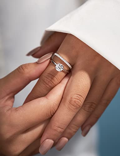 IMOLOVE Moissanite Solitaire Engagement Ring for Women, Women's Engagement Rings Moissanite Promise Rings 1.5CT D Color VVS1 Clarity Wedding band 925 Sterling Silver with 18K Gold Plated-70-1.5CT - Image 4