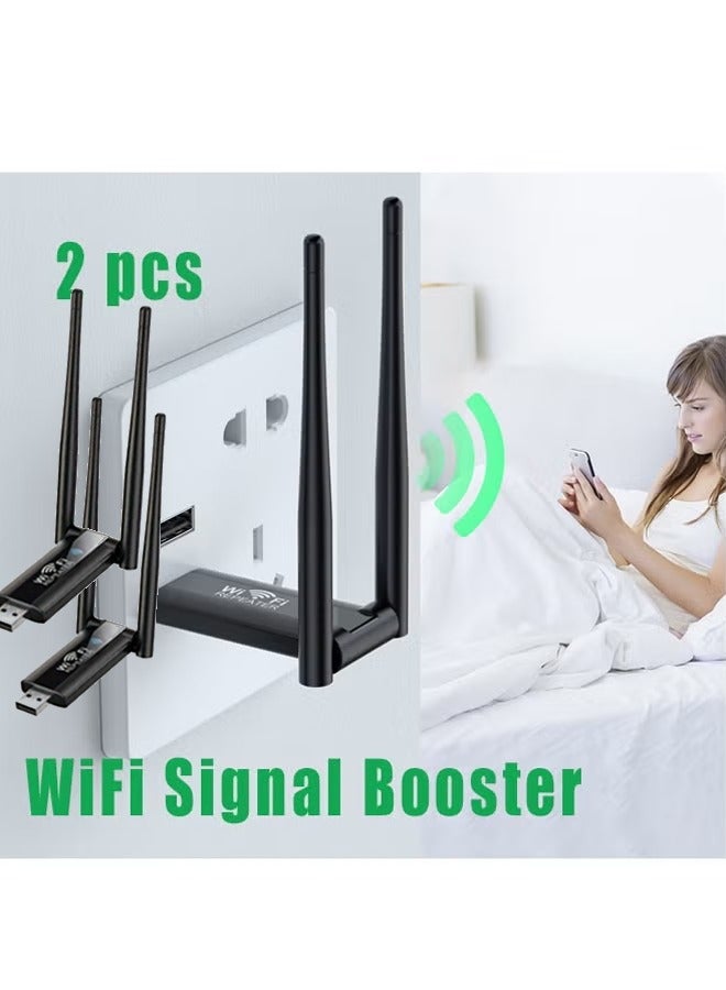 X-level 2PCS Wireless USB WiFi Adapter, High Power 300Mbps，Amplifies WiFi Signal for Home Office Use, No Battery Required，black - Image 1