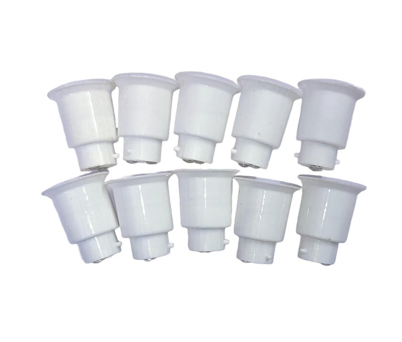 ASPA ES TO B22 Screw Type Bulb Holder C29 White 10 qty  - Image 1