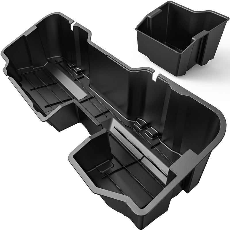 oEdRo Upgraded Under Seat Storage Box Fit with 20192025 Chevy SilveradoGMC Sierra 1500 20202025 SilveradoSierra 2500HD 3500HD Double Cab Crew Cab 2in1 Underseat Storage Black Tool Box