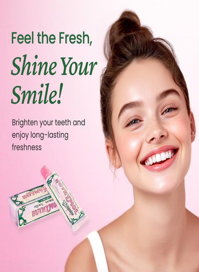 EUTHYMOL Whitening Toothpaste Travel Set (1.4fl oz*3, Pack of 3 - Stocking Stuffers. Stain Removal in 2 Weeks, Long-Lasting Freshness for Sensitive Gum & Teeth. Bad Breath, Cavity Prevention. - Image 2