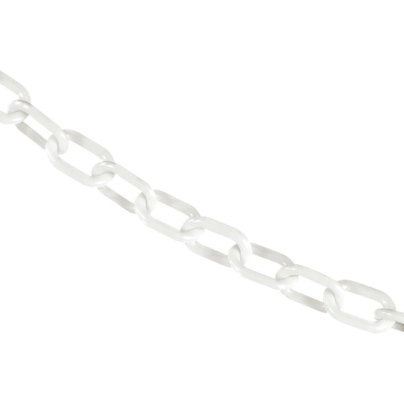 Plastic Barrier Chain, White, 1-Inch Link Diameter, 25-Foot Length (10001-25)