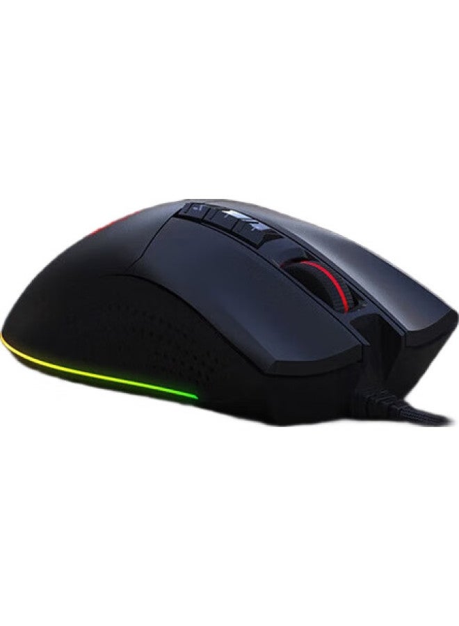 A4TECH Es9 Blood Hand Phantom Gaming Mouse Wired, Macro Programming Mechanical Laptop Desktop Computer Pubg Cf League Of Legends Large Hand Mouse, Matte Black - Image 1