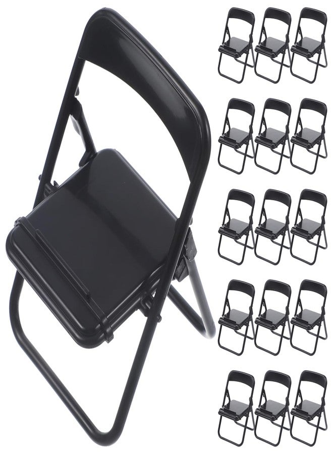 BCOATH Mini Folding Chair Phone Holder 4.72In Dollhouse Furniture Model Foldable Mobile Holder for Desk Home Decoration and Photo Props - Image 1