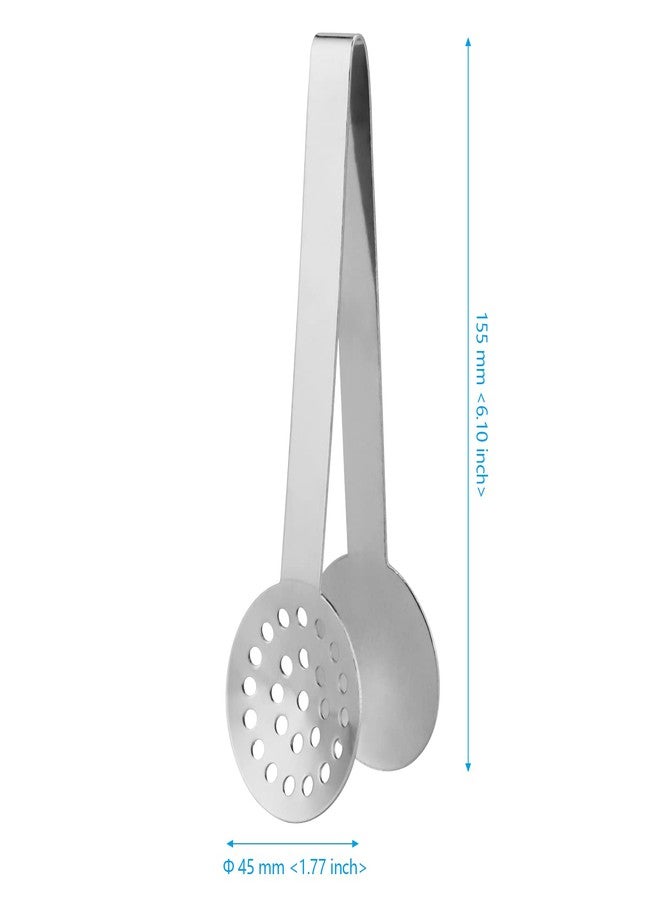 SEHOI 8 Piece 6 Inches Teabag Squeezer, Stainless Steel Tea Bag Tongs, Round Tea Filters Coffee Bag Squeezer Strainer Holder Serving Tongs Tool for Tea Bags, Gadget, Ice Cube, Silver - Image 2