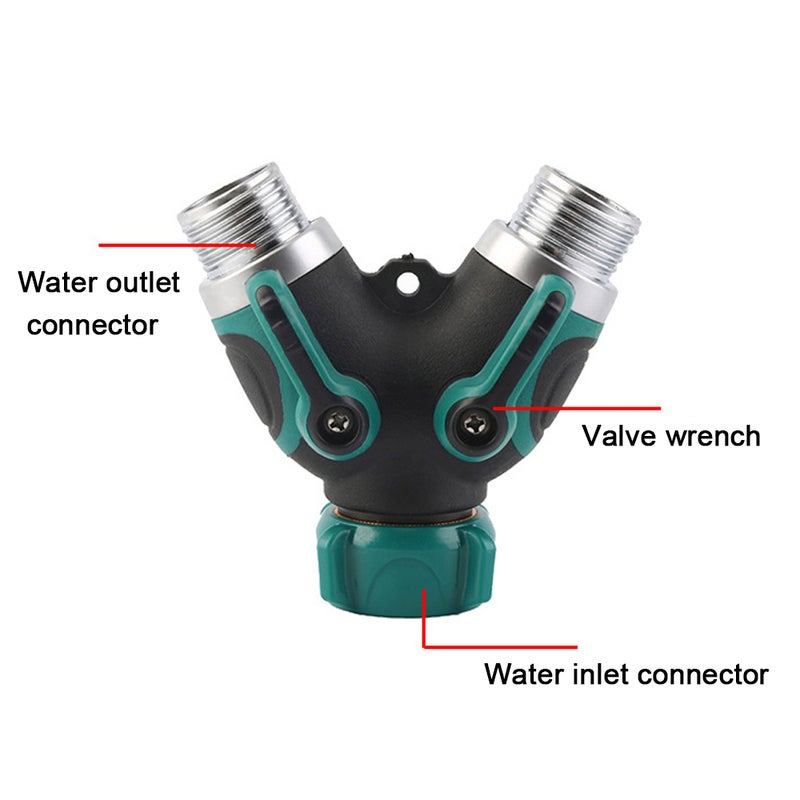 2-Way Hose Splitter 3/4inch Thread Heavy Duty Garden Hose Bib Splitters Multifunctional Water Dividing Valves Water Pipes Connector - Image 3