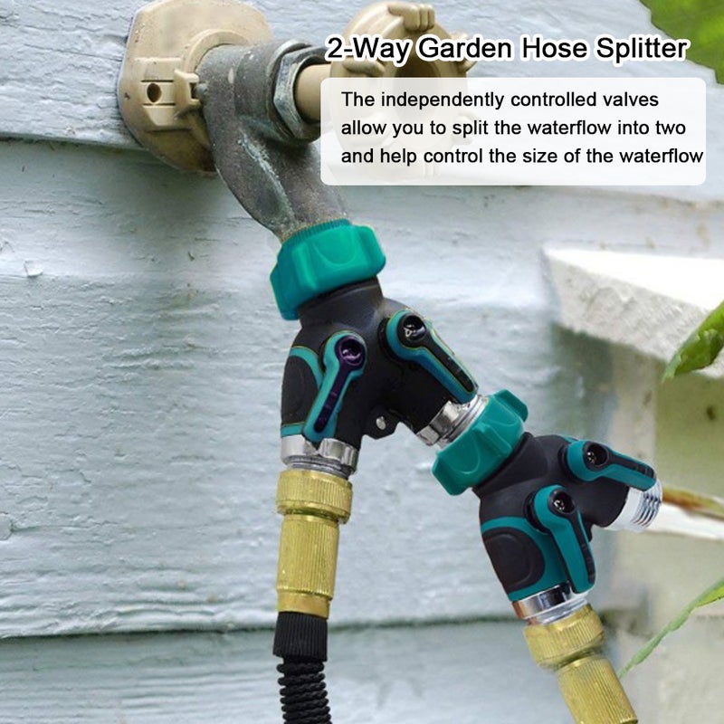 2-Way Hose Splitter 3/4inch Thread Heavy Duty Garden Hose Bib Splitters Multifunctional Water Dividing Valves Water Pipes Connector - Image 4