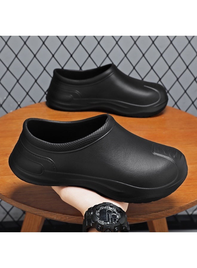 Chef Shoes Men'S Non-Slip Shoes El Catering Thick-Soled Waterproof Lightweight Wear-Resistant Toe-Toe Labor Protection Shoes - Image 1