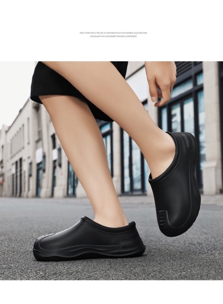 Chef Shoes Men'S Non-Slip Shoes El Catering Thick-Soled Waterproof Lightweight Wear-Resistant Toe-Toe Labor Protection Shoes - Image 3