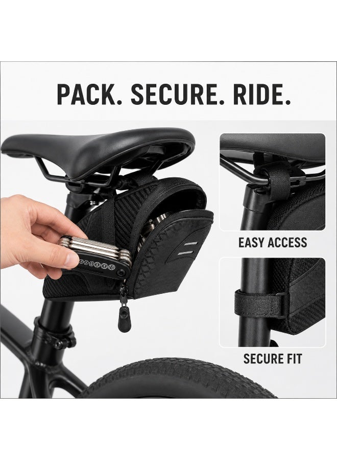 CIFOX Bike Saddle Bag with Multi‑Function Bicycle Repair Tool Kit, Waterproof Cycling Seat Storage Pouch with Fold‑up Maintenance Tools - Image 5