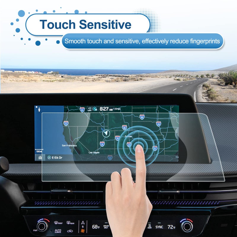 Coleya 2022 2023 2024 EV6 Screen Protector for Kia EV6 (Light/Wind/GT-Line/GT/First Edition) 12.3-inch Touch Screen, 9H Tempered Glass 2024 EV6 Accessories Anti-scratch&HD Transparent 12.3" - Image 5